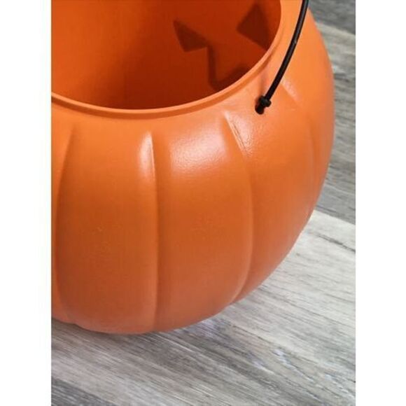 VTG Halloween Pumpkin Jack OLantern Pail Orange General Foam Plastics Norfolk VA - Picture 4 of 5